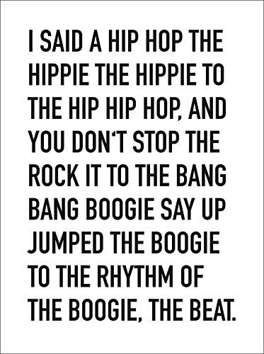 Close Up I Said a Hip Hop Lyrics The Sugarhill Gang - Kunstdruk/Mini Poster - 40x30cm