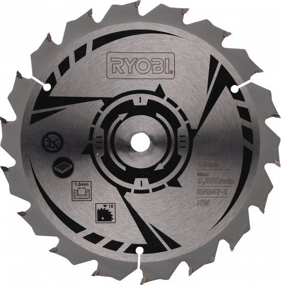 Ryobi CSB150A1 Serie - Cirkelzaagblad - 150mm - 18 Tanden - Voor Hout