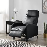 en.casa Verstelbare relaxfauteuil 102x60x92 cm kunstleer zwart