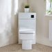 Hudson Reed WC-Ombouw Hoekmontage Modern Wit met Reservoir, Exton Staand Toilet en Zwarte Spoelknop | Cluo