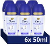Dove Advanced Care Talco Scent Anti-Perspirant Roll-on – 0% Alcohol – 6 x 50 ml – 72 Uur Bescherming