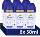Dove Advanced Care Talco Scent Anti-Perspirant Roll-on – 0% Alcohol – 6 x 50 ml – 72 Uur Bescherming