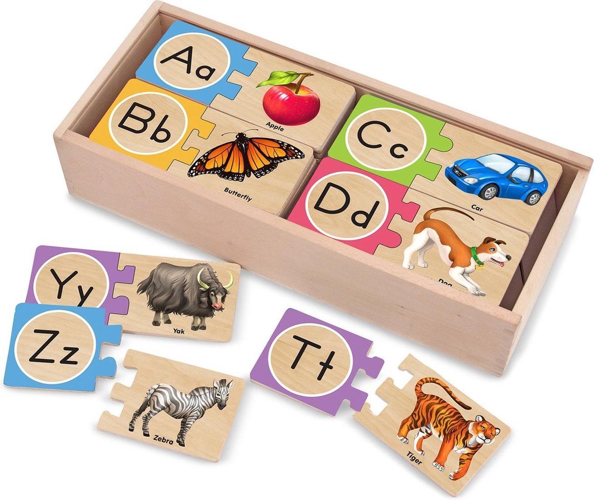 MELISSA & DOUG - Self-Correcting Letter Puzzles - Educatief spel - Hout