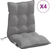 vidaXL Stoelkussens met lage rugleuning, grijs, Oxford-stof, 4 stuks