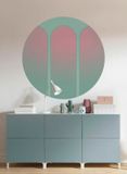 Komar Fotobehang - Three Doors 125x125cm - Rond - Vliesbehang - Zelfklevend