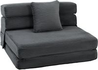 Homcom Vloerstoel - Polyester - 100L x 76B x 62H cm - Donkergrijs