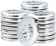 Kinsinder 32 stuks gordijnringringen, ringen voor gordijnen, zilveren gordijnringen met een binnendiameter van 40 mm voor gordijnen, douchegordijnen, woonaccessoires en decoratie (lichtzilver)