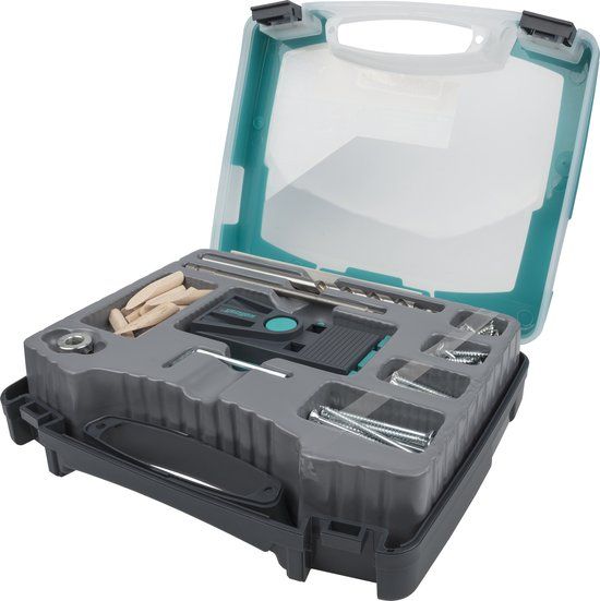 wolfcraft - Undercover Jig Set - Deuvelset - Boormal - Pocket Hole jig - Set TX - 54-delig - Complete set voor Deuvels - 4642100
