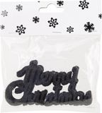 Cosy @ Home Cosy at Home Kersthangers Merry Christmas - 6x st - zwart - 10 cm - kunststof