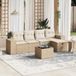 Maison Exclusive - Ensemble de meubles de jardin 6 pièces avec canapé et coussins, beige, en polyrotin