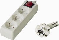 PremiumCord PP3K-02 power uitbreiding 2 m 3 AC-uitgang(en) Wit