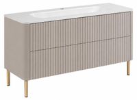 3E 3xE living.com 3xE living Badkamerkast 120, Kasjmier, met wastafel, poten goud, 120,7 x 44,4 x 64,9 cm