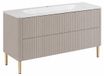 3E 3xE living.com 3xE living Badkamerkast 120, Kasjmier, met wastafel, poten goud, 120,7 x 44,4 x 64,9 cm
