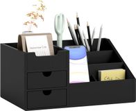 Homcom Bureau-organizer - Bamboe - Zwart - 33x20x15cm