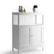 BAKAJI Badkamerkast met twee deuren, dubbele opening, plank, meubels, hout, MDF, modern design, huis, ruimtebesparend, binnenplanken, wit, 60 x 30 x 80 cm