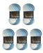 Wollbiene Moonlight Batik Breiwol, 5 x 100 g, 500 g, 20% Turkse wol, kleurverloop, 5500 blauw wit