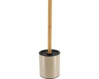 Tendance Toiletborstel met houder 103 series - taupe - 10 x 37 cm - metaal/bamboe hout