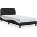 Prolenta Maison Exclusive - Cadre de lit Hvar Noir et Blanc 90x190 cm Similicuir