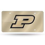 Rico Industries NCAA Purdue Boilermakers - Gold Laser Inlaid Metal License Plate Tag, 6 x 12"