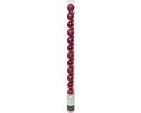 Decoris Mini kerstballen - 28x st - bessen roze - D3 cm - kunststof