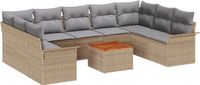 vidaXL Tuinbank Set Beige en Lichtgrijs