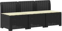 vidaXL 3-zits tuinbank met kussens in rattanlook PP Antraciet