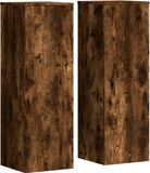 vidaXL Plantenstandaard 2 stuks 33 x 33 x 100 cm bewerkt hout gerookt eiken