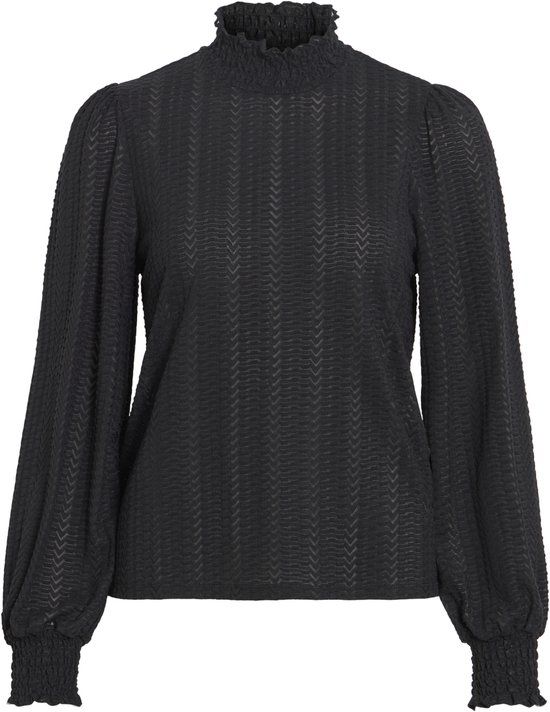 Vila T-shirt Vilyri L/s Smock Top - Noos 14115724 Black Beauty Dames Maat - L