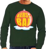 Bellatio Decorations Shoppartners Bv Foute kersttrui kerstbal rood op groene sweater voor heren - kersttruien XL