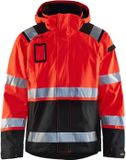 Blåkläder 4987-1987 Shell jack High Vis ongevoerd Rood/Zwart maat 4XL