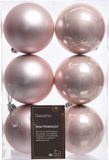 Decoris Kerstballen - 6x st - lichtroze - D8 cm - kunststof - mat/glans