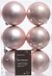 Decoris Kerstballen - 6x st - lichtroze - D8 cm - kunststof - mat/glans