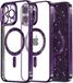 Techsuit Luxury Glitter Back Cover hoesje met MagSafe voor Apple iPhone 15 Pro Max - Violet foncé