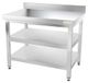 GOLDINOX plan de travail inox, 1000 x 500 mm, avec crédence et 2 étagères PREMIUM