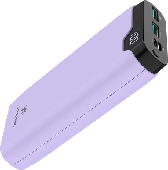 iMoshion Powerbank 20000 mAh - Lila - Snellader - 18W - USB A, USB C & Micro USB