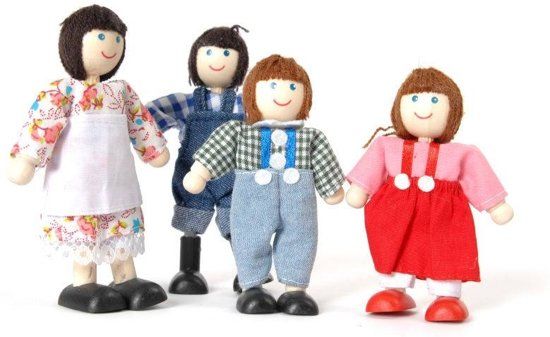 Tidlo Houten poppenhuis poppetjes Boerenfamilie