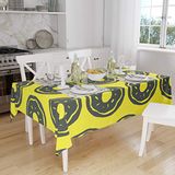Bonamaison Tafelkleed, Anti-Mold, Sneldrogend, Waterdicht, 100% Polyester Tafellaken, Neon Geel, Rook, 140 x 160 Cm