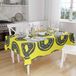 Bonamaison Tafelkleed, Anti-Mold, Sneldrogend, Waterdicht, 100% Polyester Tafellaken, Neon Geel, Rook, 140 x 160 Cm