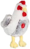 GIPSY TOYS Pluche kip met geluid - 22 cm - Wit/grijs