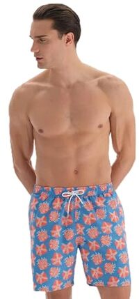 Dagi Heren zwemshort - Blauw/Salmon - Maat L
