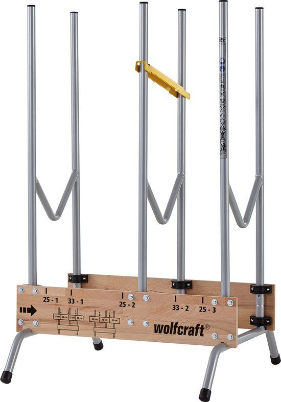 wolfcraft GmbH Wolfcraft Firewood Holder - Metal & Wood - Black, Grey, Wood Colour - 150 kg Capacity
