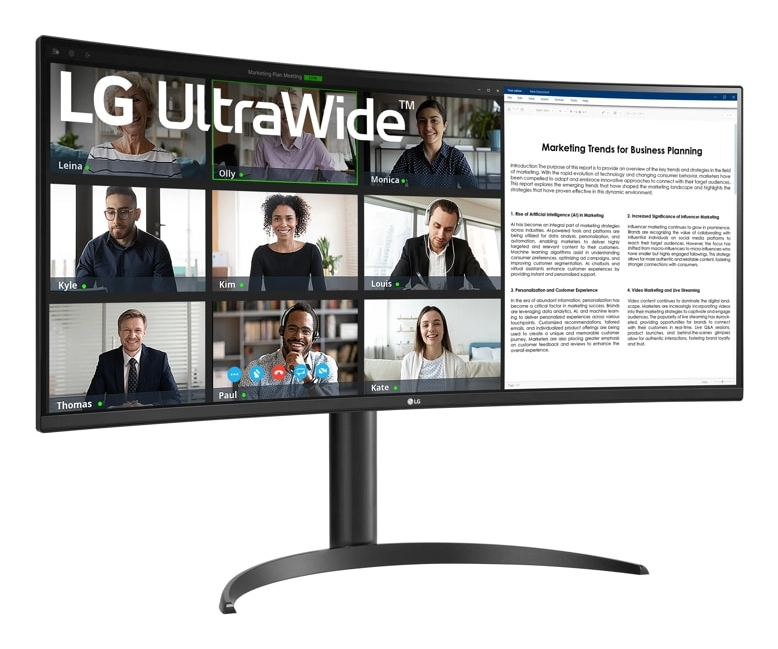 LG 34WR55QK-B 34" QHD Curved Ultrawide Monitor - USB-C, 100Hz, HDR10
