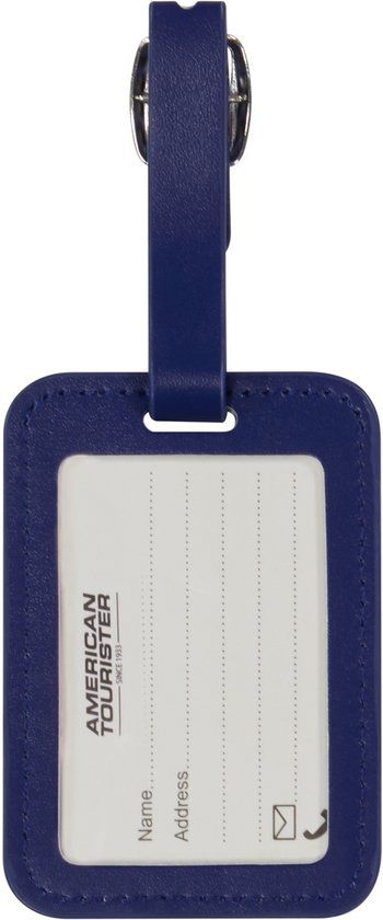 American Tourister Bagagelabels - Set van 2 stuks - Leer - Donkerblauw