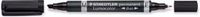 STAEDTLER Lumocolor Duo permanente marker, beitelpunt, zwart
