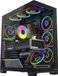 MODECOM VOLCANO STELLAR PLUS ARGB 8F Noir, boîtier PC Midi Tower, 8 ventilateurs, verre trempé, filtres à poussière, compatible avec les cartes mères ATX, gestion des câbles