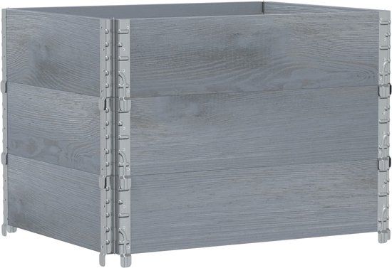 vidaXL Plantenbak - 80x60 cm - massief grenenhout - grijs