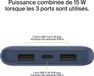 Belkin Powerbank, 10000 mAh, avec ports USB-C et USB-A, bleu