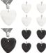 Mlysnd Lestewicht, Pack de 8, Forme de cœur en marbre, Blanc et Noir