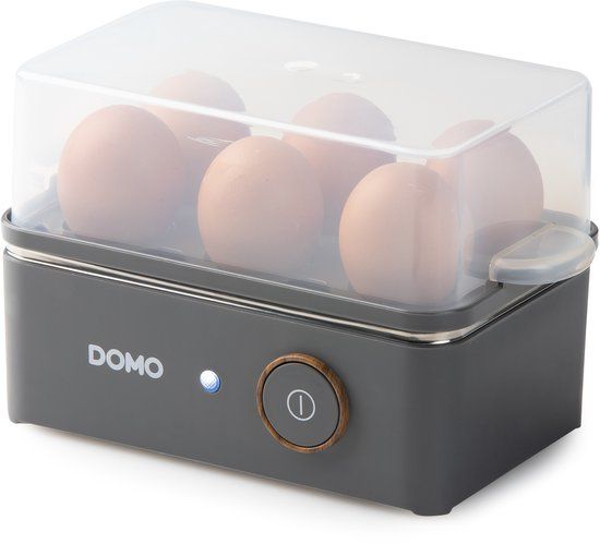 DOMO DO9283EK Eierkoker “Wood You” - 1 tot 6 Eieren - Mat Grijs - Houtlook