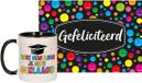 Shoppartners Bv Mug Cadeau geslaagd thema - 300 ml - avec carte de vœux A5 Gefeliciteerd - Geweldig